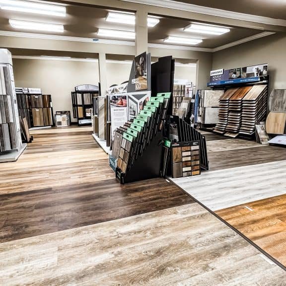 Variety of flooring products in showroom | Haley's Flooring & Interiors