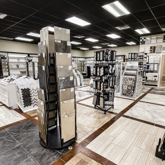 Variety of flooring products in showroom | Haley's Flooring & Interiors