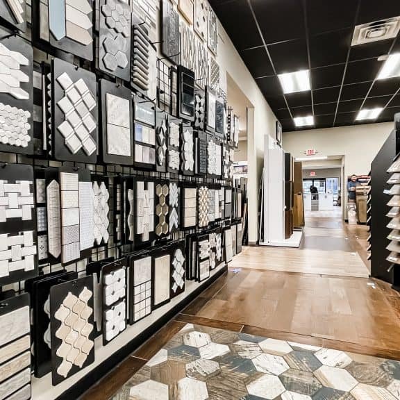 Variety of flooring products in showroom | Haley's Flooring & Interiors