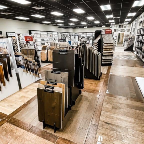 Variety of flooring products in showroom | Haley's Flooring & Interiors