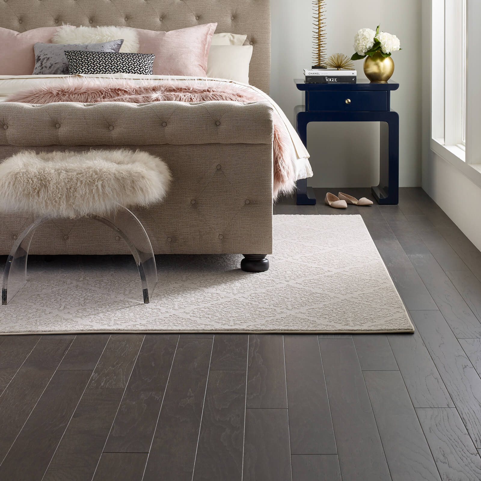 Hardwood flooring in bedroom | Haley's Flooring & Interiors